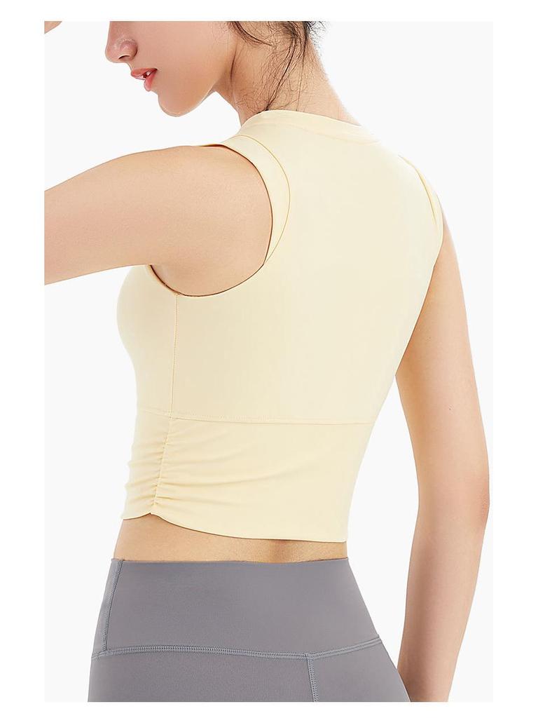 Damski Szybkoschnący Wstrząsoodporny Biustonosz Sportowy do Jogi - Letni Sportowy Fitness Nylonowy Top
