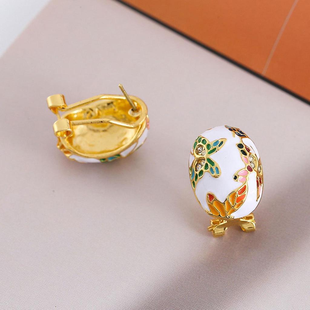Elegant Seven-Color Butterfly Stud Earrings with Faux Enamel – Fashionable and Versatile Wedding Jewelry