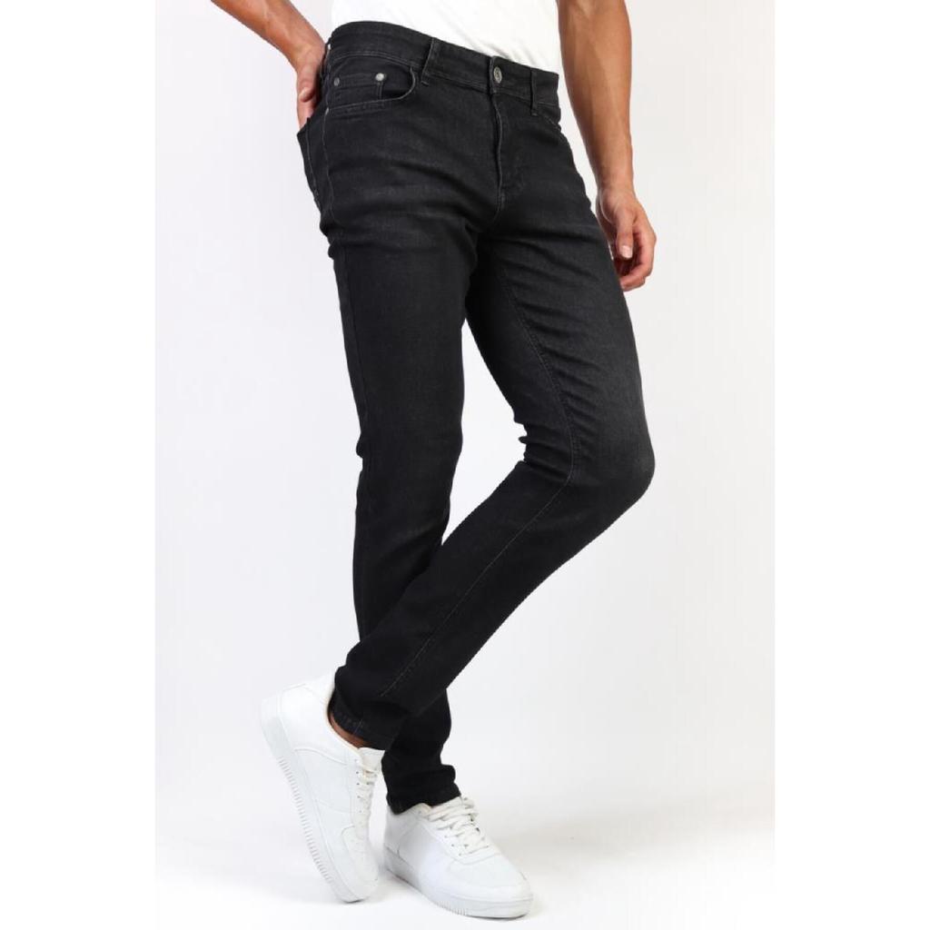 Men's Black Slim Fit Lycra Flexible Jeans Denim Trousers Hlt He001937
