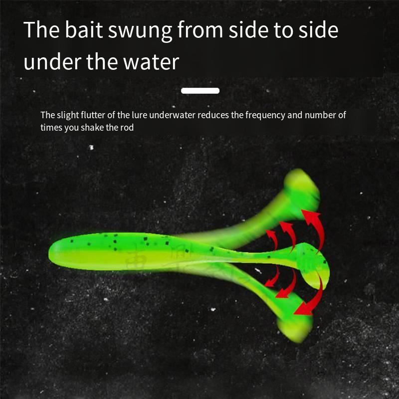 35pcs Bionic Soft T Tail Fishing Lure -crank Jig Head Hook- Freshwater and Saltwater Fishing- Silicone Sequin Artificial Bait