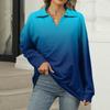 Women's Summer Fashion Casual  Printed V-Neck Long Sleeve Shirt Top