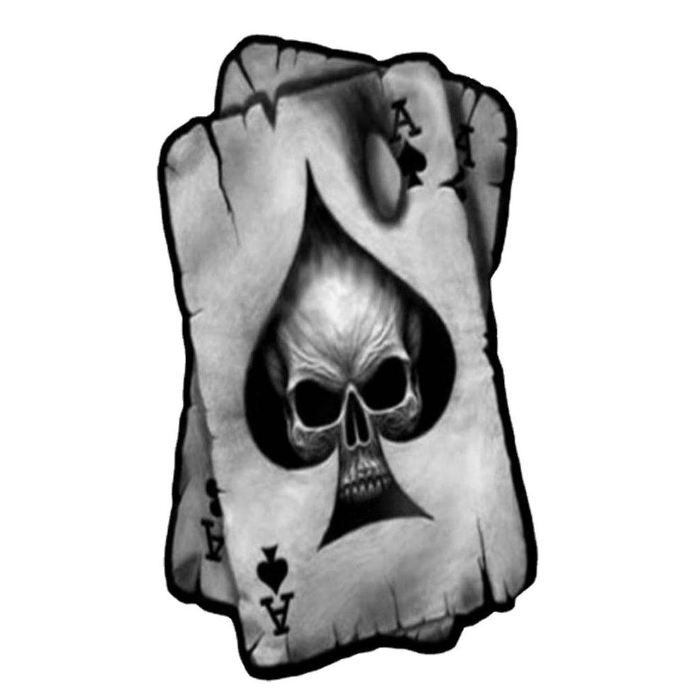 

Poker Car Sticker Halloween Car Decorations Exterior Scary Poker Player Wall Art Cards Funny Skull Spades Poker Ace Of Spades чорний