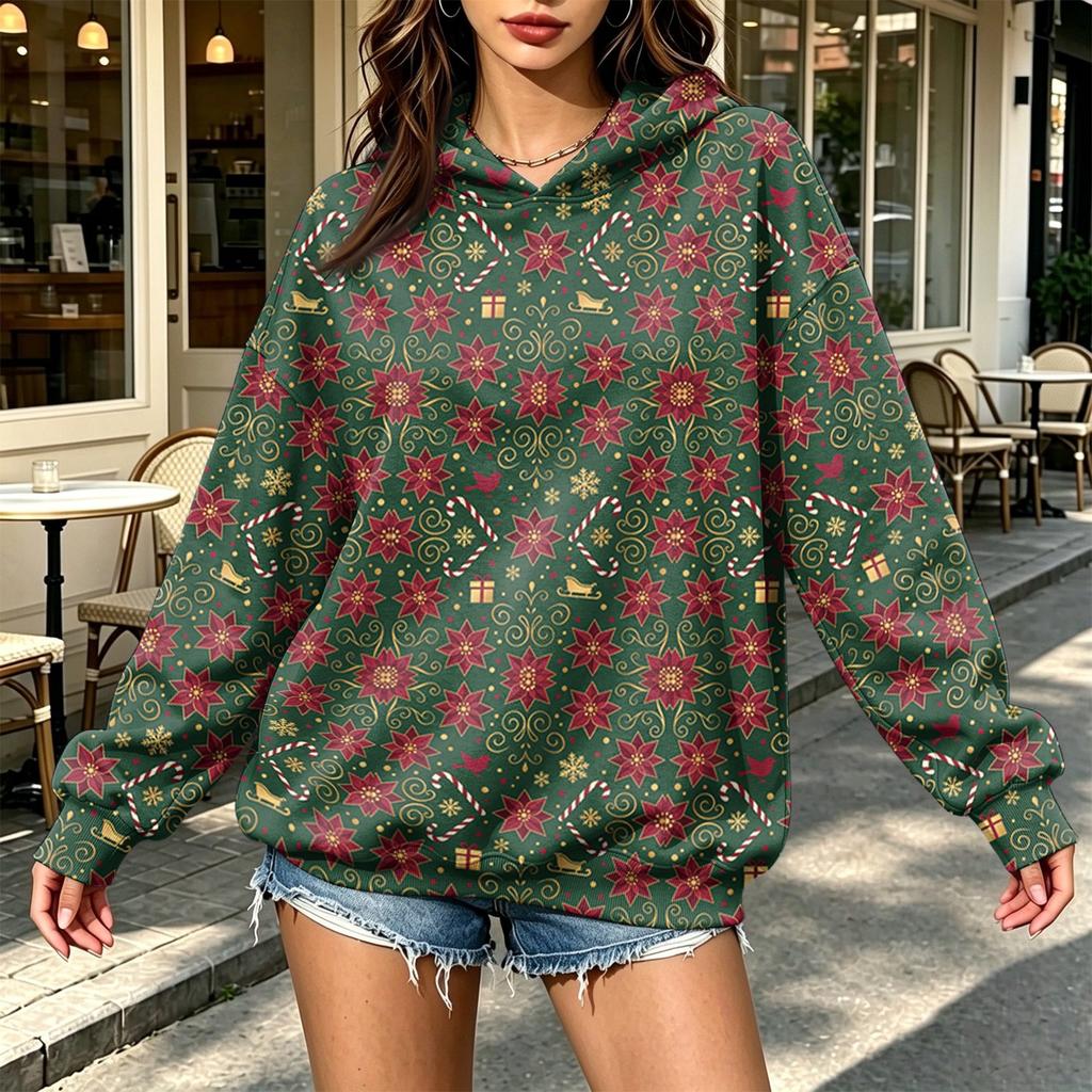 Women's Polka Dot Lightweight Hoodie, Trendy Casual Hooded Sweatshirt for Everyday Wear