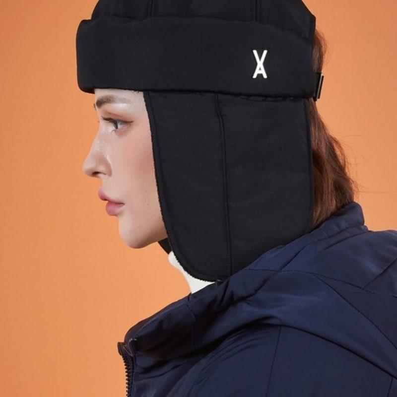 

VARZAR Шапка-ушанка с логотипом и шипами, с плотной подкладкой, черная FREE