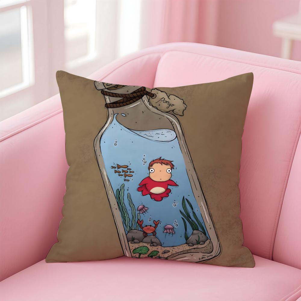 PPonyo Cushion Cover Pillow Case Soft Friendly Fabric Concealed Zipper