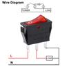 Heschen Rocker Switch ON-Off SPST 3 Terminals Red Light 16A 250VAC 5Pack