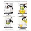 KAMJOVE Heat-Resistant Glass Tea Pot with Stainless Steel Infuser