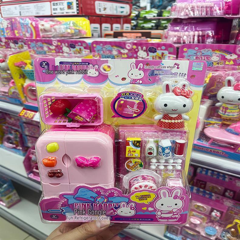 Růžový králíček Mini toaletní stolek a zmrzlinárna Hrací set pro dívky