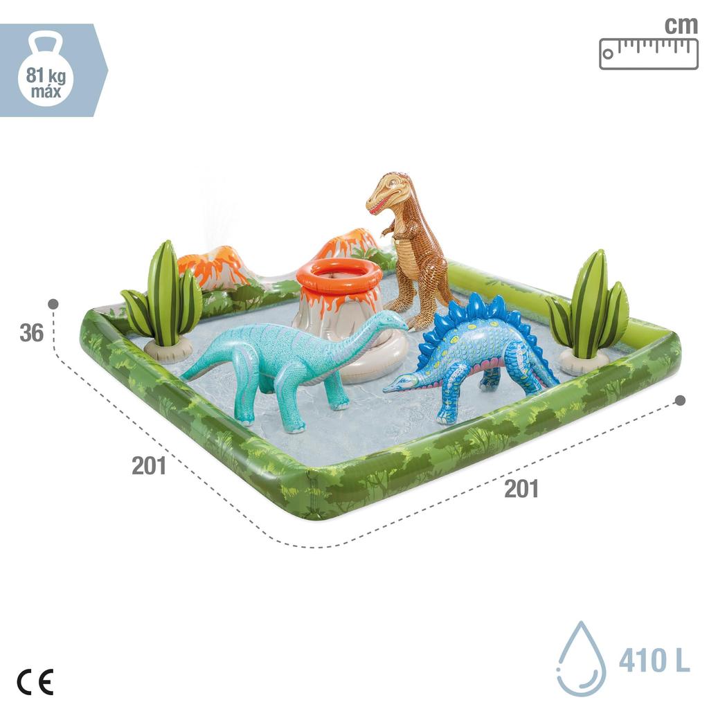 INTEX Jurassic Adventure Play Center Large Pool, 201 x 201 x 36 cm (Official Japanese Product) 56132