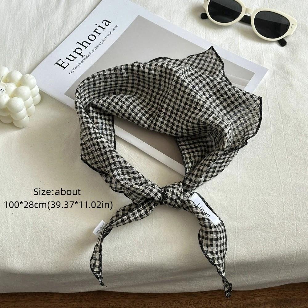 Breathable Linen Scarf Thin Fabric Triangular Binder Fashion Triangle Scarf  Vacation Use