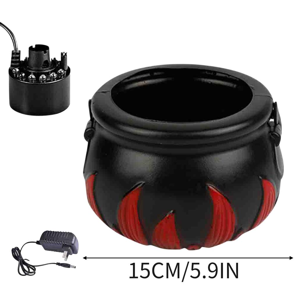 Halloween Mist Witch Pot,Witch Cauldron Fog Maker Water Fountain Fog Machine Colorful Changing Light Halloween Party Decoration