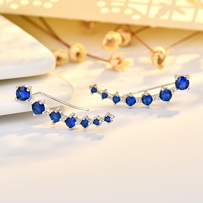 

Красочные модные аксессуары для ушей с четырьмя когтями и семью звездами из циркония, студенческие аксессуары