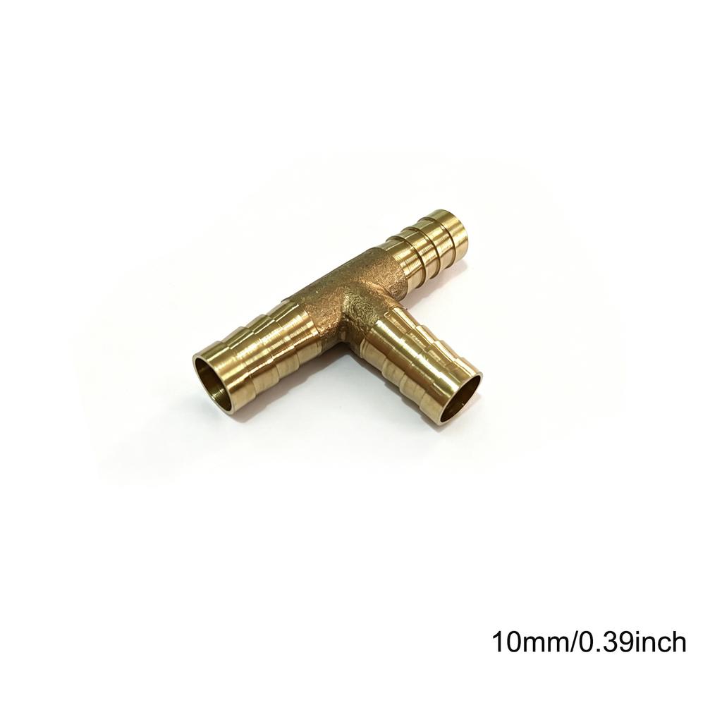 4/5/6/8/10/12/14/19mm Hose Barb Tail Tee 3 Ways Reudcing Brass Pipe Fitting Splitter Coupler Adapter Connector Water Gas Oil