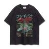 462. Oversized Cartoon Graphic T-shirt Man Women Vintage Washed Short Sleeve Casual Top Y2k Summer 2026 Fashion Loose Cotton Tee