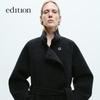 Edition Women's 2024 Winter Fringed Belted Yak Wool Blend Long Coat