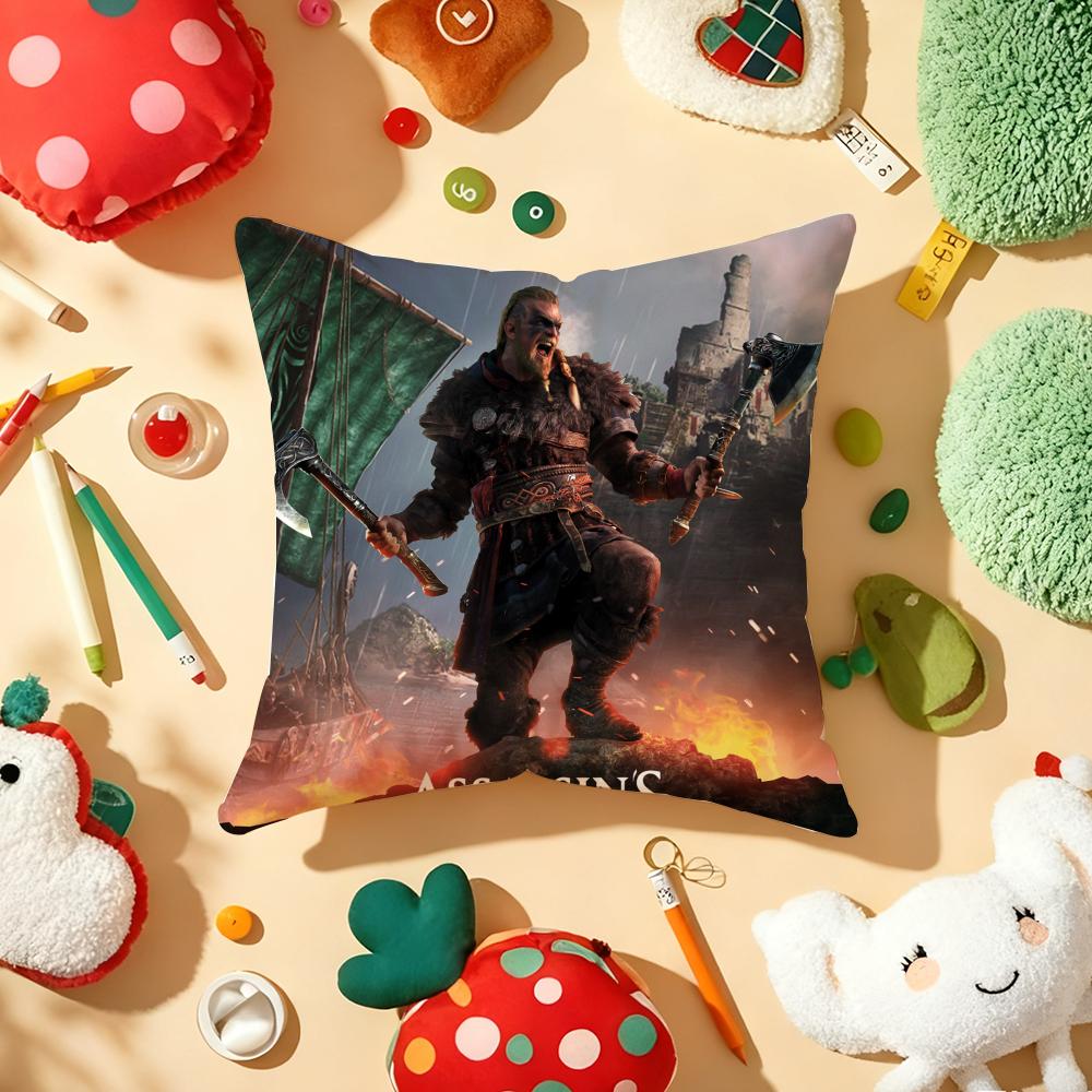 A-Assassins C-Creed Game Cushion Cover Plush Fabric Soft Double-Sided Printed Sofa Warm Winter Home Gift Pillow Cover