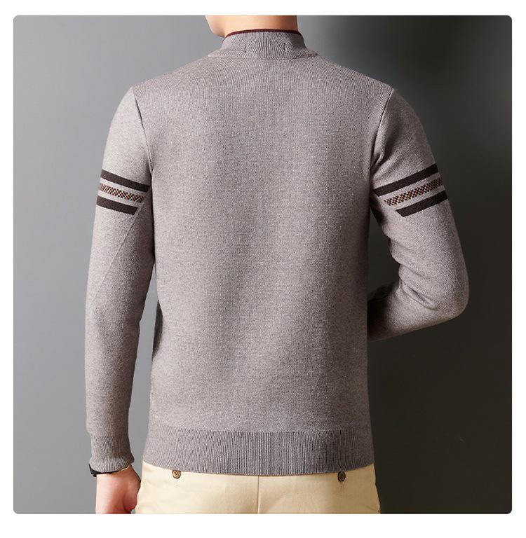 Men's Half-Zip Thick Knit Sweater – Stylish Autumn/Winter Casual Business Base Layer