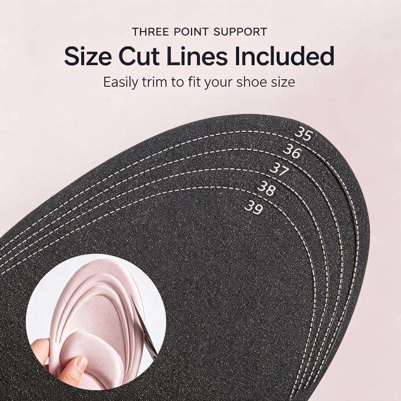 4D Memory Foam Orthopedic Insoles Foot Care Arch Support Pads for Women Men Flat Feet Daily Walking Standing Jobs