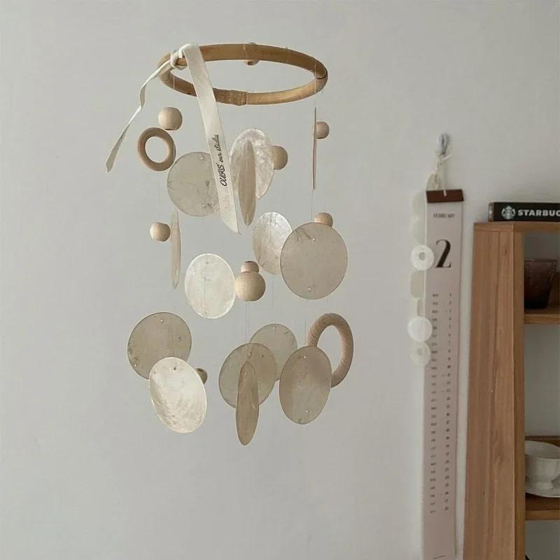 Muszle Dzwonki Wietrzne Dekoracje do Sypialni Dziecięcej Ogród Zewnętrzny Wystrój Domu Ręcznie Robione Ozdoby do Zawieszania na Ścianie Rekwizyty do Zdjęć