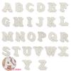 26pcs A-Z English Letter Glitter Pearls Rhinestone Patches Repair Embroidered Sew on Appliques,Patches for DIY Clothes Bags Hats