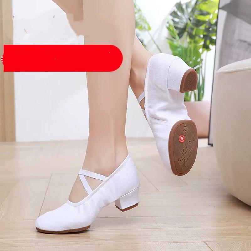 Kadın Dans Ayakkabıları Kız Bale Caz Salsa Ayakkabıları Yumuşak Taban Alçak Topuklu Çocuk Dans Terlikleri Pembe Siyah Kırmızı Çocuk Latin Spor Ayakkabıları