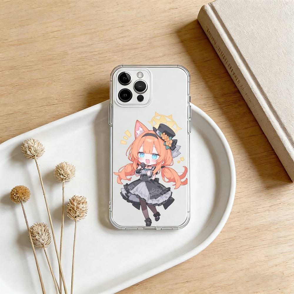 

Iochi Mari Cute Blue Archive Phone Case For iPhone 17 16 15 14 13 12 11 Mini Pro Max Plus Transparent Cover iPhone14ProMax