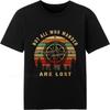 Streetwear Summer Unisex T Shirt Not All Who Wander Are Lost Compass Sunset Trees Short Sleeve Printed O Neck Tops