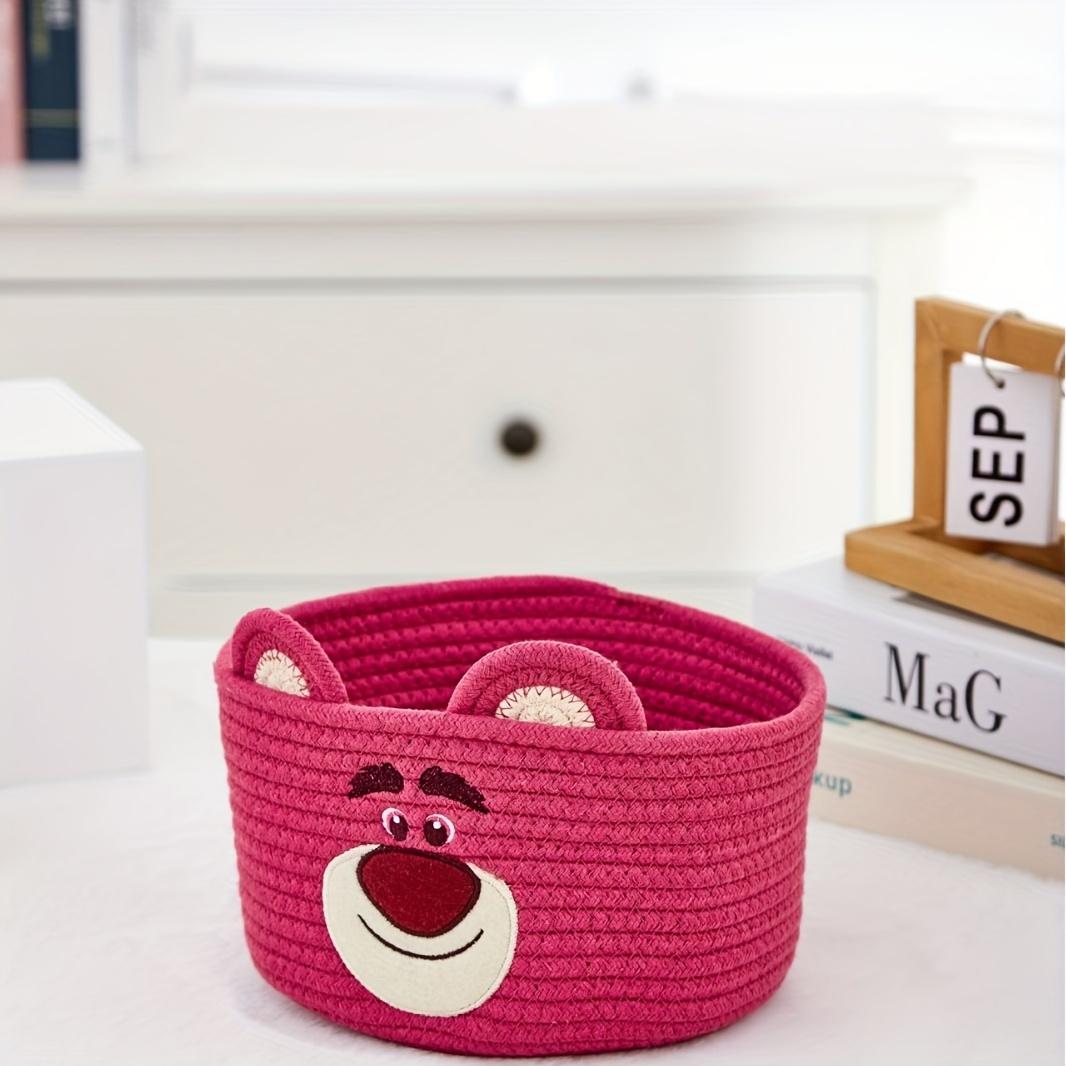 

1 шт. Корзина для хранения Стич Большая вместимость Штабелируемый органайзер с яркими мультяшными узорами, Прочная смесь полиэстера и спандекса, Студенты, Полочные корзины