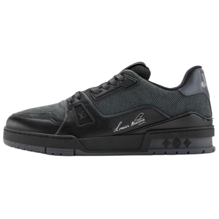 Louis Vuitton Trainer Low Top Skateboard Shoes Men's Black 1AJ440