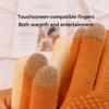 Winter Cute Plush And Thick Double-layer Cycling Cold-proof Tap  Screen Plush Knitted Warm Gloves