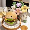 Lustiger Hamburger-Strauß Plüschtier, Kinder Kuscheltier zum Trösten, Kurzer Plüsch gefüllt mit PP-Baumwolle, 15cm/28cm Optionen