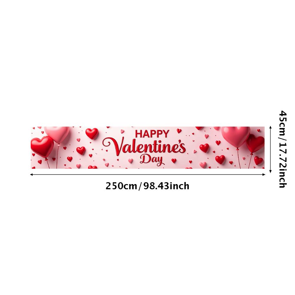 Valentine's Day Banner Backdrop Romantic Decorations Heart Background Red Love Celebration Photography Prop Party Supplies