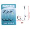3pcs European-Style Carp Fishing Hooks With Bent Shank Anti-Weed Design High-Carbon Steel Rubber Bead Float Rig