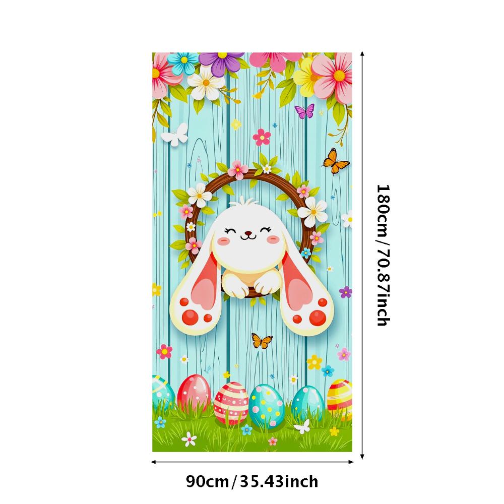 Holiday Banner Spring Theme Easter Egg Banner Easter Bunny Banner Colorful Bunny Theme For Spring Party Family Gathering