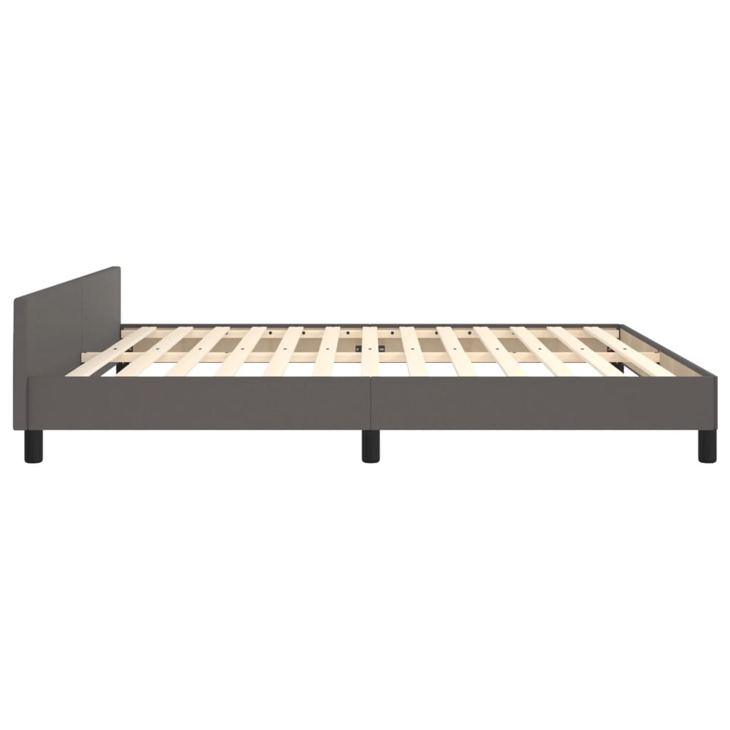 Bed Frame with Headboard Grey 160 x 200 cm Faux Leather