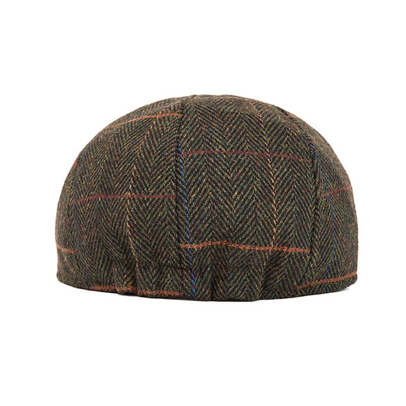 Vintage Octagonal Cap Autumn Winter Men's Warm Wool Beret Cap Painter's Cap Newsboy Cap