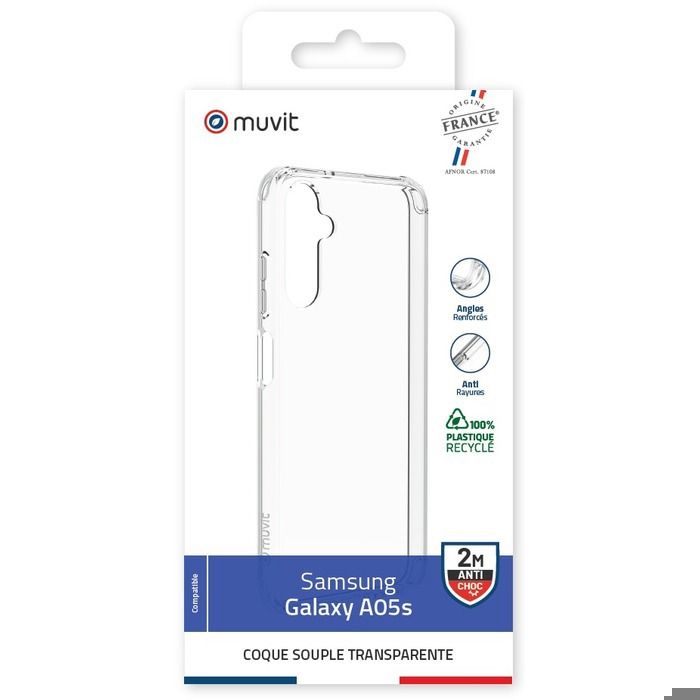 Coque - Muvit - GALAXY A05S - Transparent - Antichoc - 100% Recyclable
