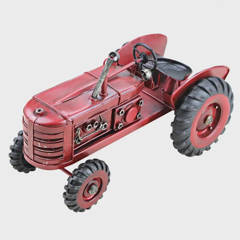 Handmade Vintage Red Iron Tractor Model Crafts