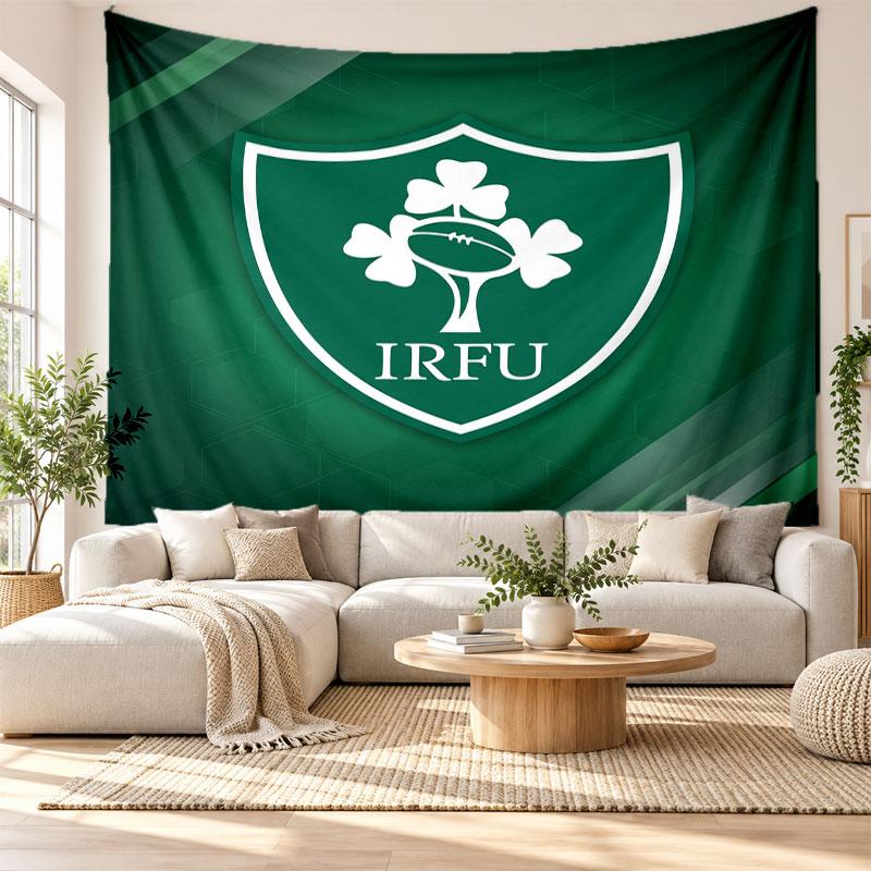 Ireland Rugby Wall Tapestry, Soft Fabric Wall Hanging, Decorative Backdrop For Bedroom Home Wall Art