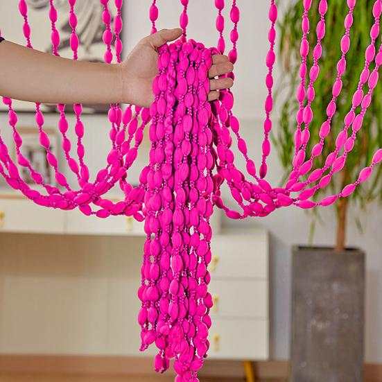 String Door Curtain Soft Balls Tassel Door Curtain Wall Panel Fringe Window Blind Decorative Room Divider for Home Bedroom Living Room Backdrop