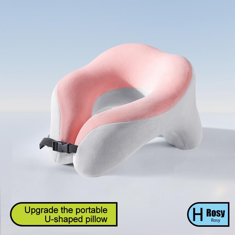 

Travel Neck Pillow Slow Rebound Memory Foam U-shaped Pillow Comfortable Soft Car and Airplane Neck Pillow Office Nap рожевий