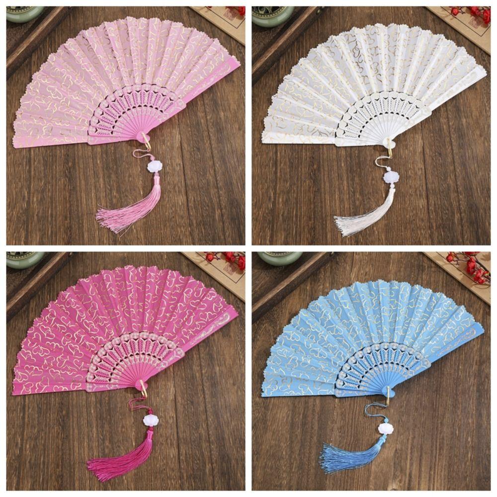 PP Chinese Style Fan Polyester Hand Held Fan Elegant Foldable Fan  Home Decor