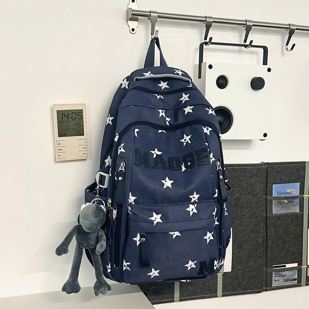 Schoolbag new load-reducing spine protection schoolbag for female middle and high school students, large-capacity trendy backpack for travel and
