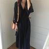 Yujie Lightly Mature French Shirt Dress - Brown for Spring/Summer