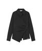 MISEKI SEOUL Wrap Pleats Button Shirt Black