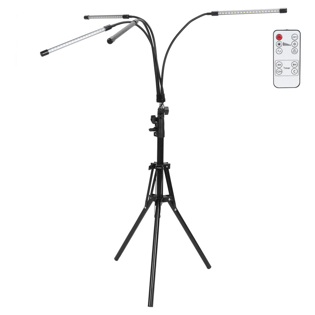 4?Head Grow Light Tripod Stand LED Plant Growth Light with Remote Timing DimmingEU Plug 100?240V