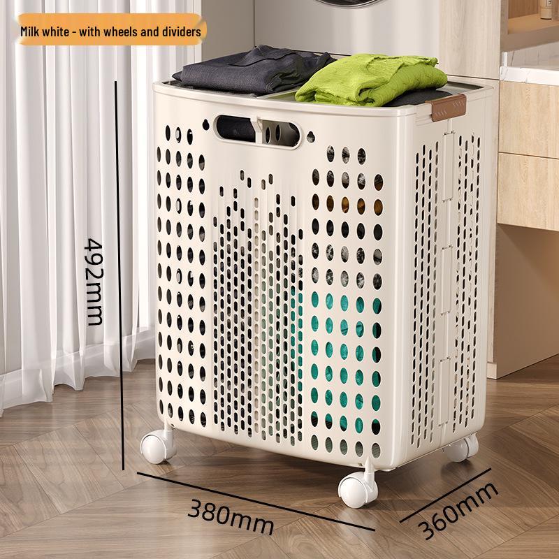 Extra Large Foldable Laundry Basket with Wheels - High Capacity, Movable & Durable