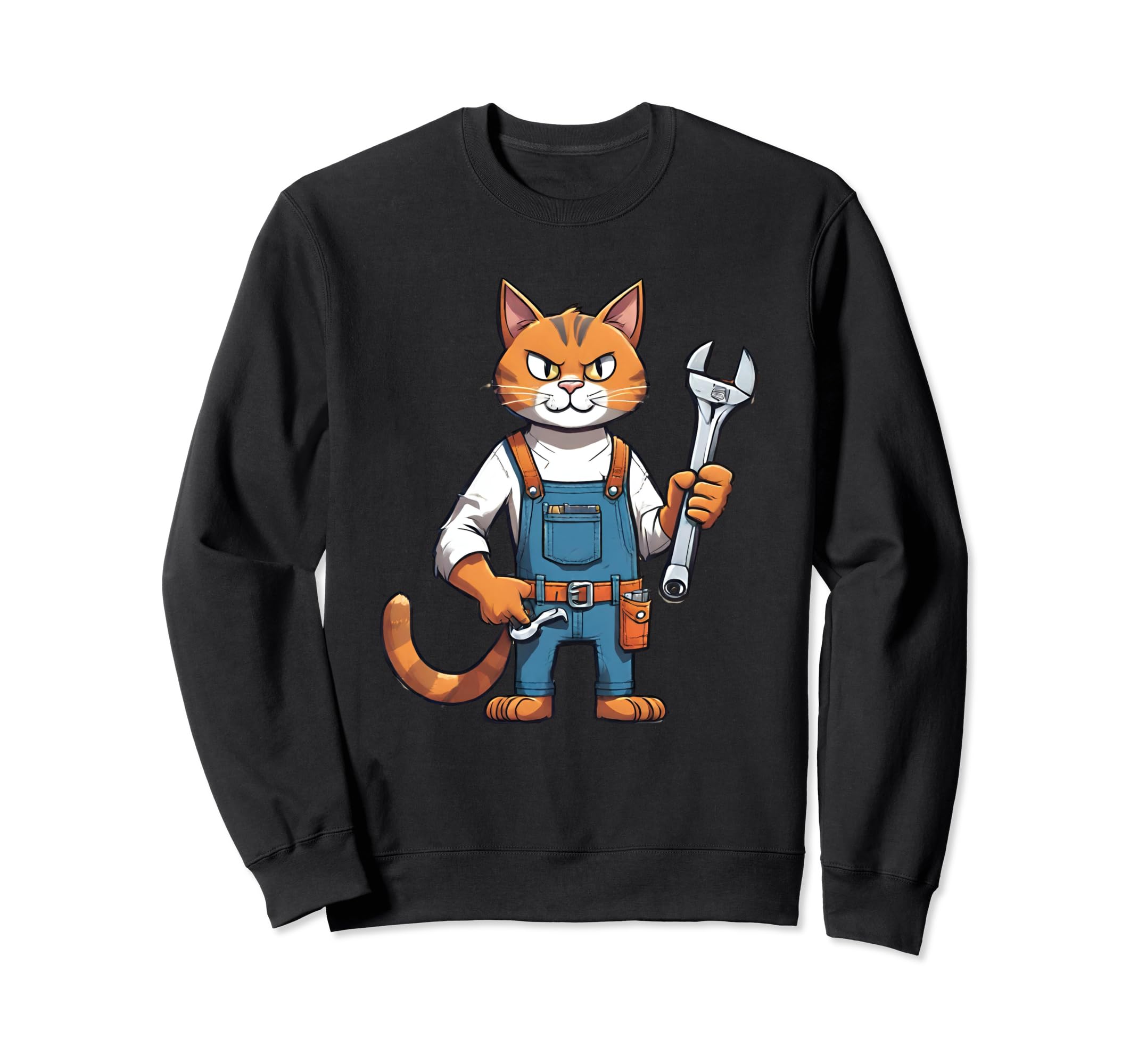 

Artisan Graphic Plumber Cat with Open-End Wrench Sweatshirt