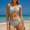 2026 Plavky Nové Dvoudílné Plavky s Potiskem Dámské Sexy Bikini Citronové Bikini Evropský a Americký Kostým