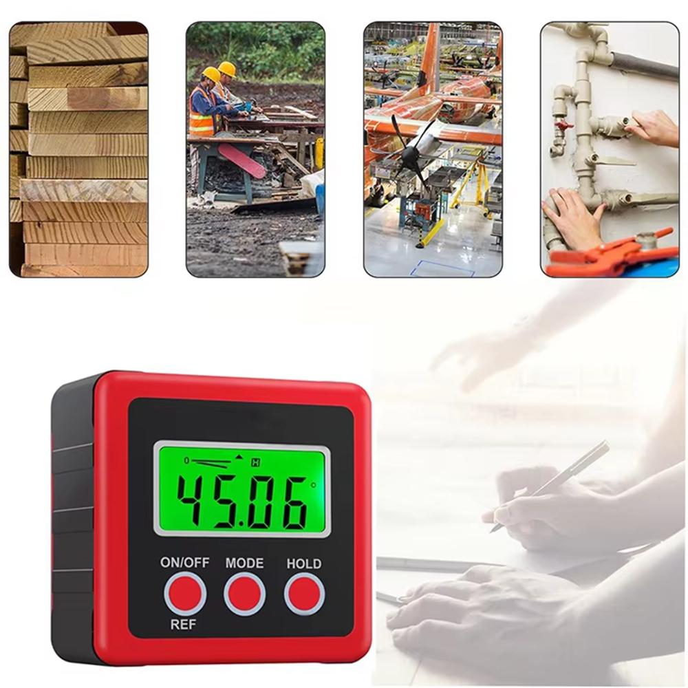 3 Button Digital Angle Finder Magnetic Carpentry Bevel Protractor Level Box Inclinometer